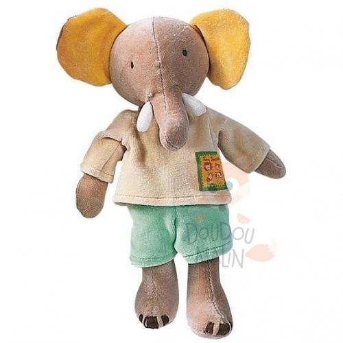  les loustics elephant vert jaune beige 